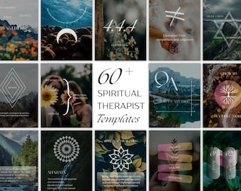Spiritual Coach Instagram Canva Templates | Holistic Wellness, Meditation, Manifestation, Healing Social Media Content Bundle