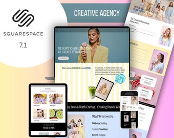 Plantilla de Squarespace para agencia creativa / Sitio web editorial audaz en Squarespace 7.1 / Tema Candyland