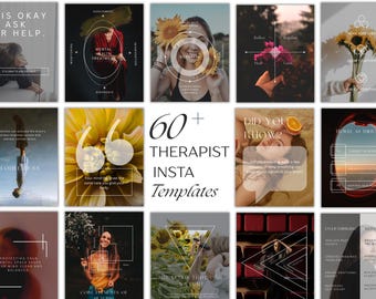 Therapist Instagram Templates | Mental Health Canva Templates | Wellness Social Media Bundle ( Digital Download )