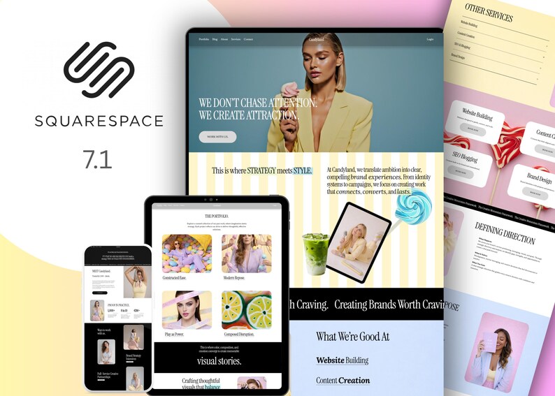 Creative Agency Squarespace Template Bold Editorial Squarespace 7.1