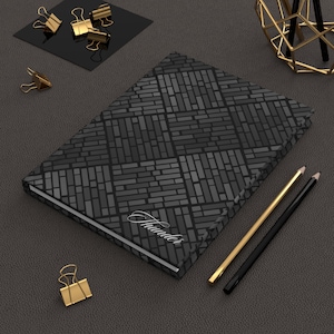 Matte Hardcover Journal: Black & Gray Pattern - Writing, Sketching