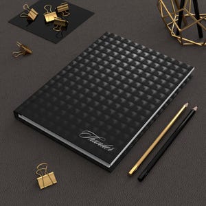 Matte Hardcover Journal - Sleek Black Notebook, Writers, Travelers, Artists, Daily Planner, Gift, Study Planner