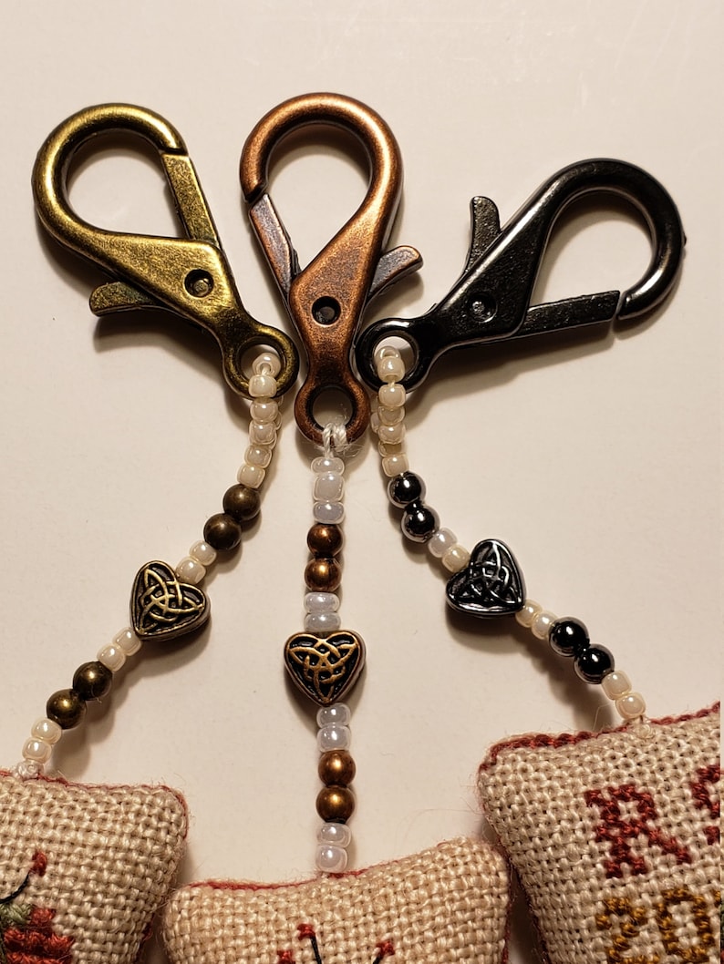Metallic bead options (from right to left): Antique Gold, Rose Gold, and Black Tungsten.