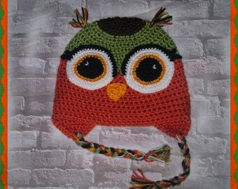 Owl Hat Crochet Pattern  "What a Hoot"