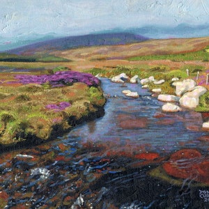 Color Print of Oil Painting, County Wicklow Stream Landscape, Ireland