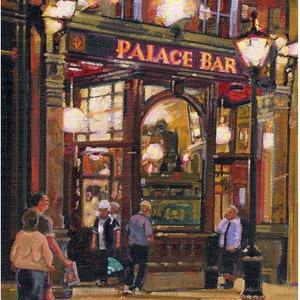 Color Print of Oil Painting, Dublin Pub Irish Scene 45, Ireland