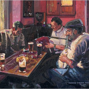 Color Print of Oil Painting, Pub Music, Ireland