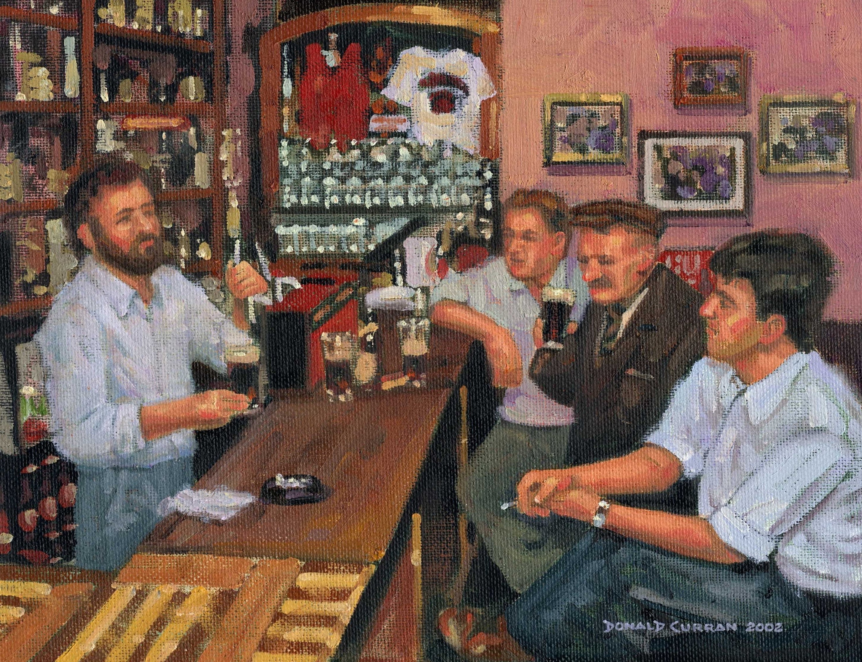Color Print of Oil Painting, Good Time at the Pub, Ireland Etsy
