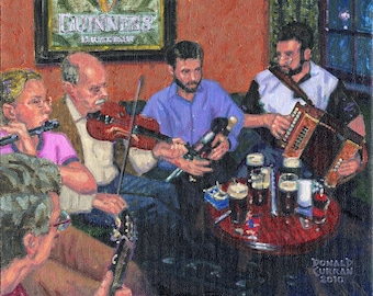 Color Print of Oil Painting, Pub Got Guinness, Ireland