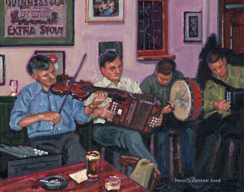 Color Print of Oil Painting, Pub Session, Ireland image 1