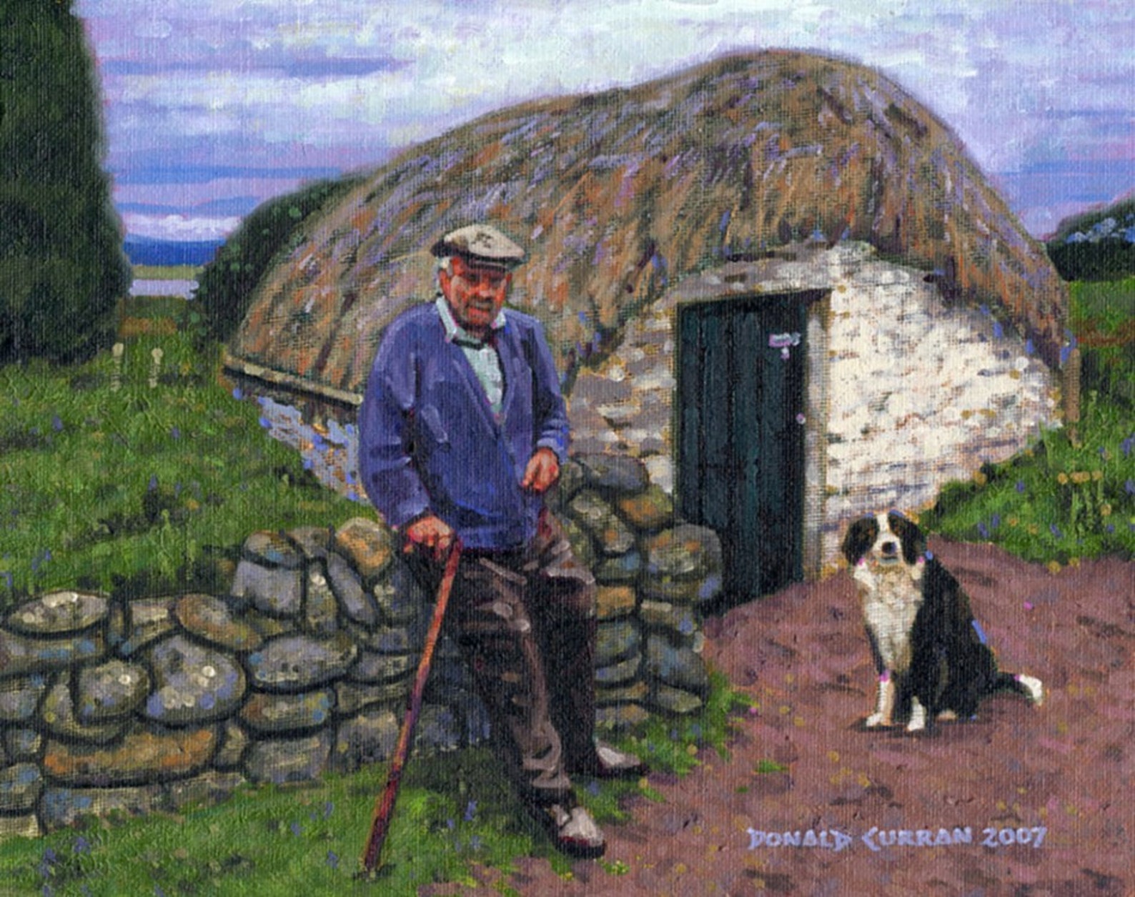 Color Print of Oil Painting Farmer Dog Irish Scene 160 Etsy
