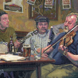 Color Print of Oil Painting, Pub The Old Tunes, Ireland