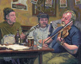 Color Print of Oil Painting, Pub The Old Tunes, Ireland