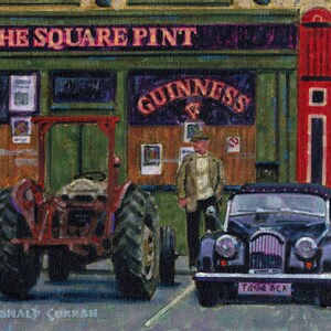 Color Print of Oil Painting, Square Pint Pub, Kenmare, Ireland