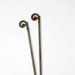 antique drapery hangers, curtain or sign holders, metal hardware