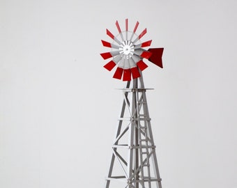 large garden windmill, vintage decorative windmill, wood lawn ornament