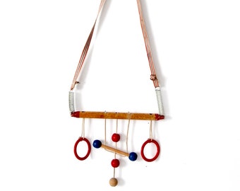 vintage crib toy, hanging ring toy