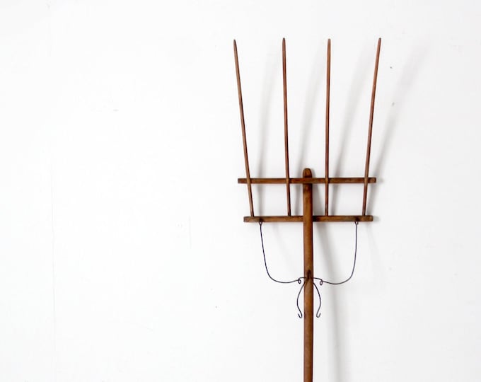 Primitive Hay Rake ~ Antique Hay Rake ~ Wood Pitchfork ~ Handmade, Wood ...