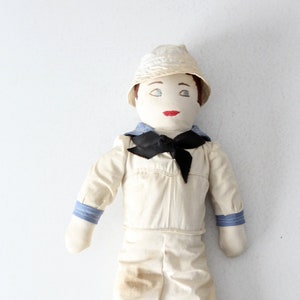 antique cloth sailor boy doll