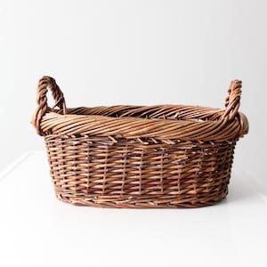 vintage woven basket with handles