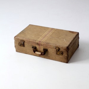 vintage striped suitcase, vintage hard case luggage