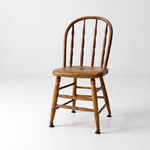 vintage wood spindle back chair, painted kitchen chair image 1