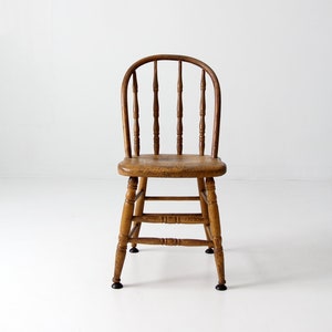 vintage wood spindle back chair, painted kitchen chair image 4