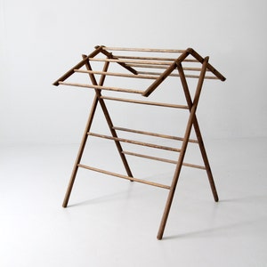 antique drying rack, wood laundry stand