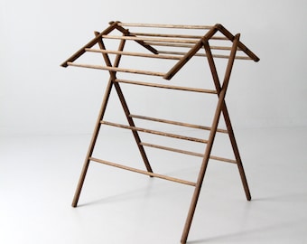 antique drying rack, wood laundry stand