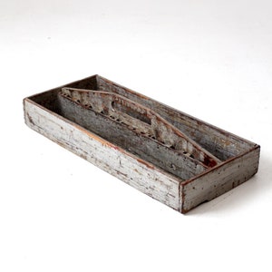 vintage wooden tool box trug