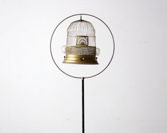 antique Crown bird cage with stand