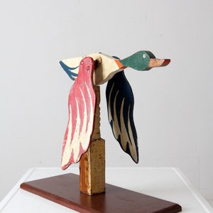 antique folk art wooden mallard duck