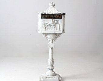 antique cast iron pedestal mailbox