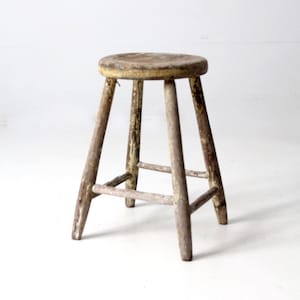 antique farmhouse wooden stool