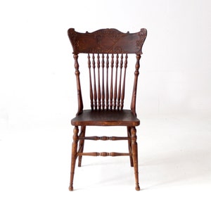 antique press back side chair