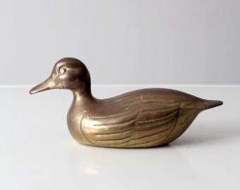 mid-century brass duck