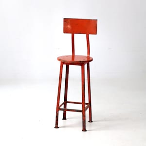 vintage orange industrial stool
