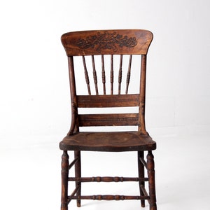 antique pressed back dining chair