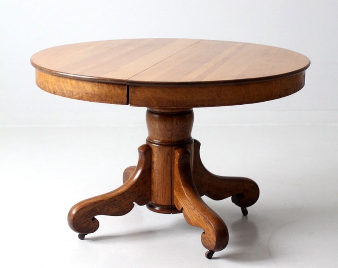 Antique Round Oak Dining Table Etsy