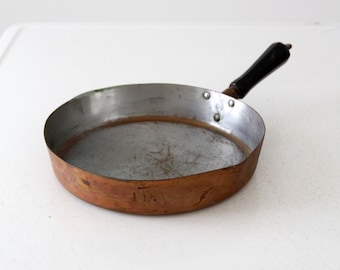 vintage Revere copper saute pan, solid copper pan