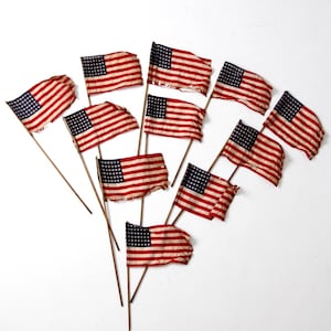 vintage American 48 star parade flags