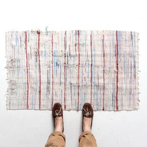 vintage rag rug, striped farmhouse accent rug