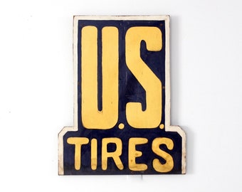 vintage U.S. Tires hand painted sign