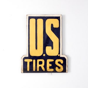 vintage U.S. Tires hand painted sign image 1