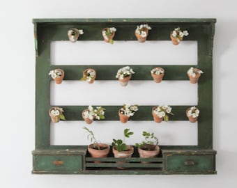 antique Italian kitchen rack,  wooden wall shelf