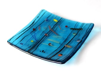 mid-century fused glass tray