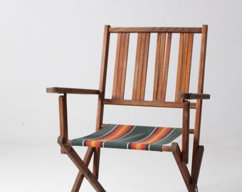 mid-century folding wood patio chair