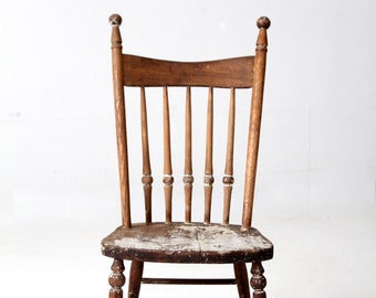 antique children's chair, spindle back kids chair