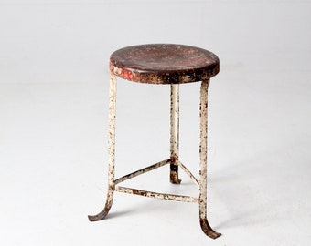 Vintage Starline Metal Milk Stool with STAR early 1900s Excellent Antique Condition