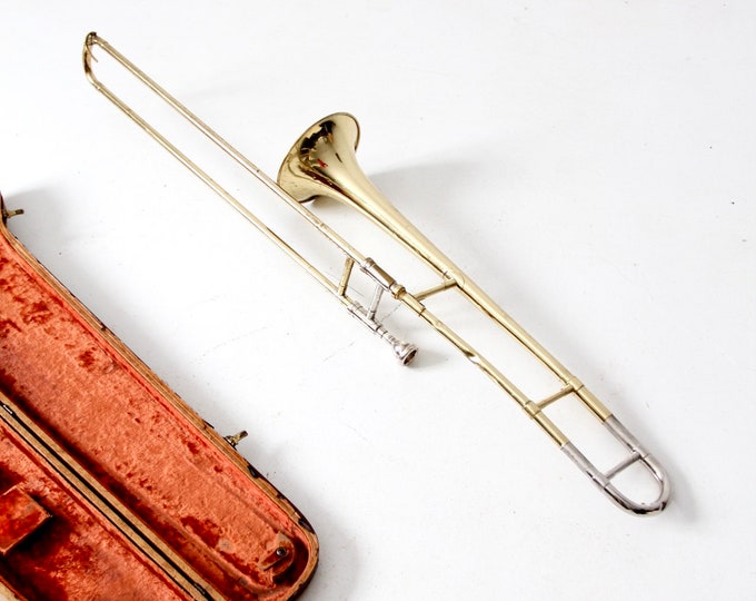 Vintage Collegiate by Holton Trombone Brass Instrument With Case Etsy